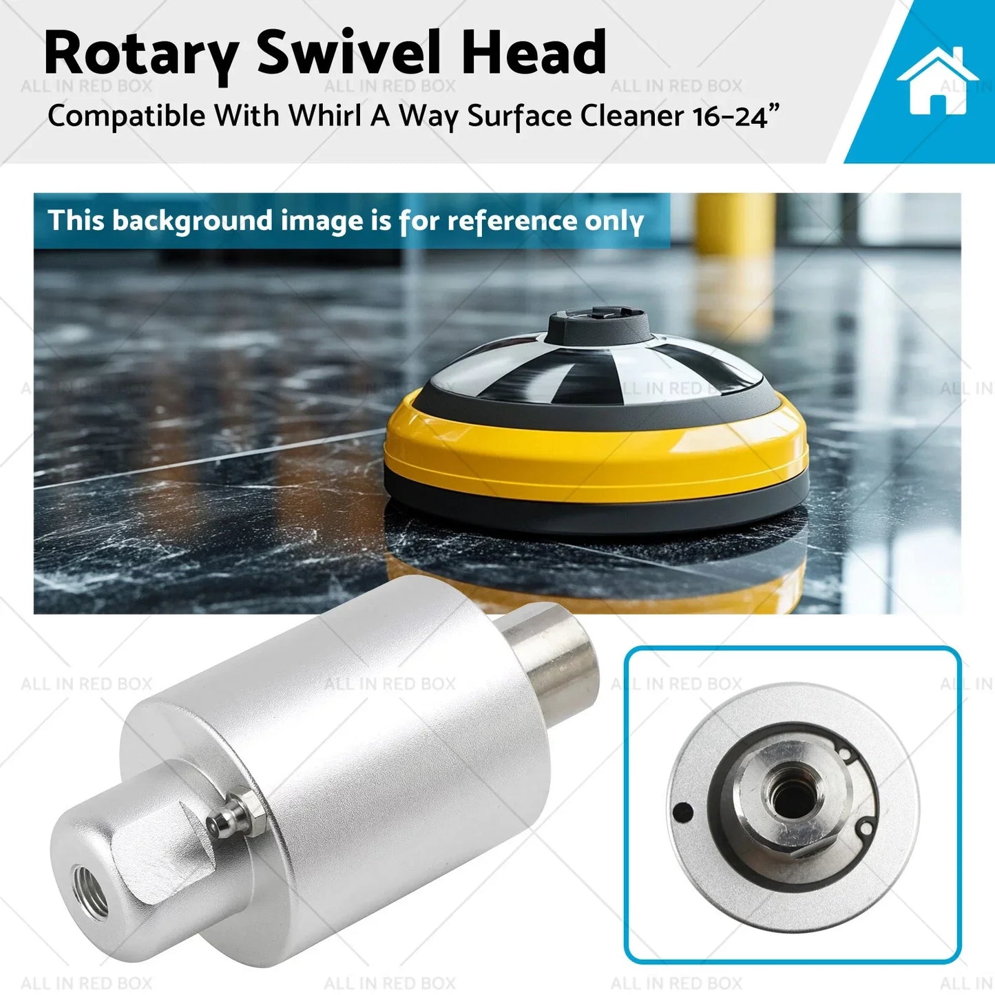 Rotary Swivel Head for Whirl A Way Surface Cleaner 16" 20" 22" 24"