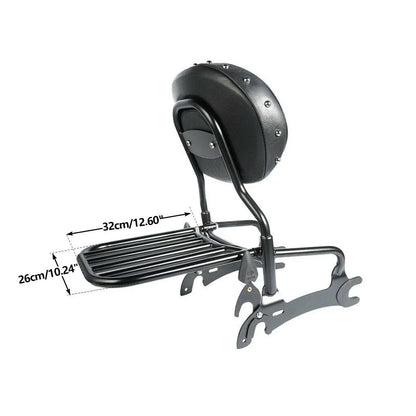 Sissy Bar & Backrest Pad Luggage Rack for Indian Chief Classic Dark Horse (16-18)