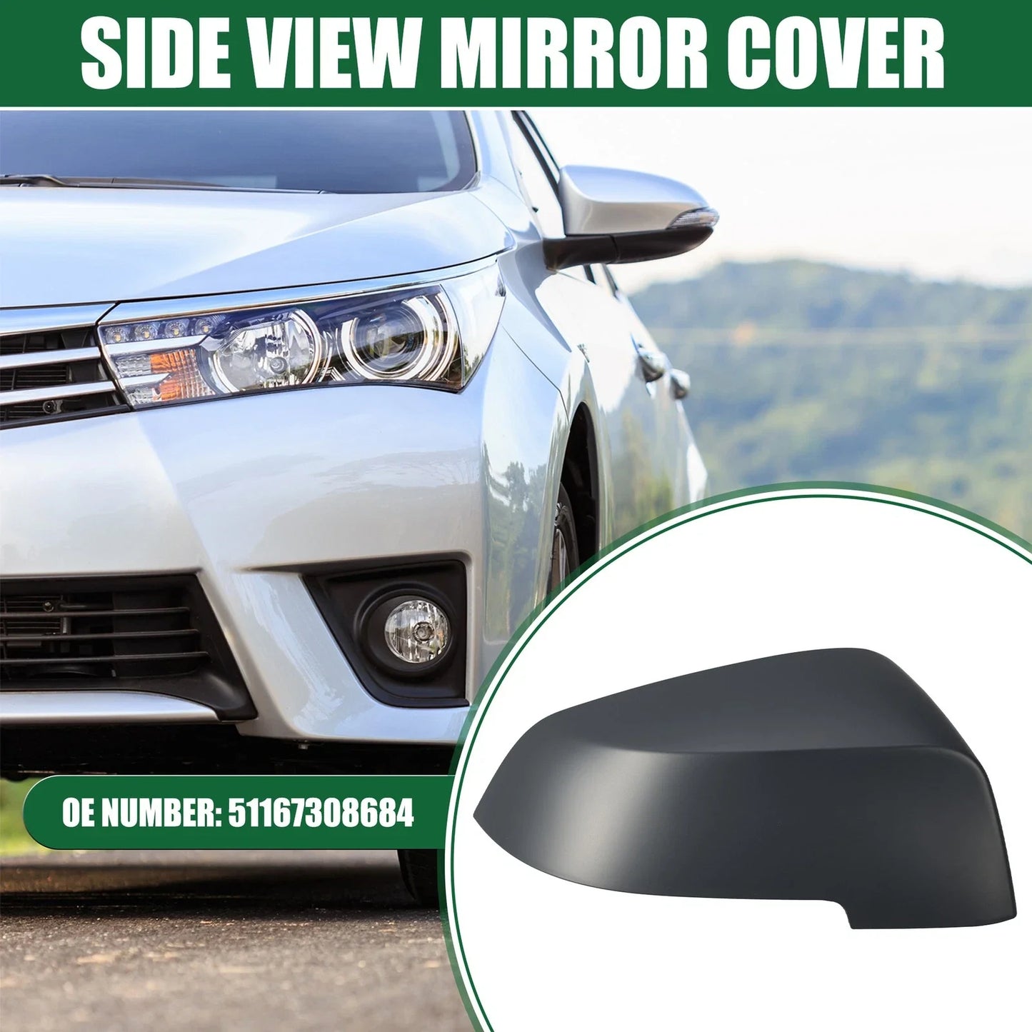 Right Side Rearview Mirror Cap for BMW 528i (2011-2016) Deep Gray