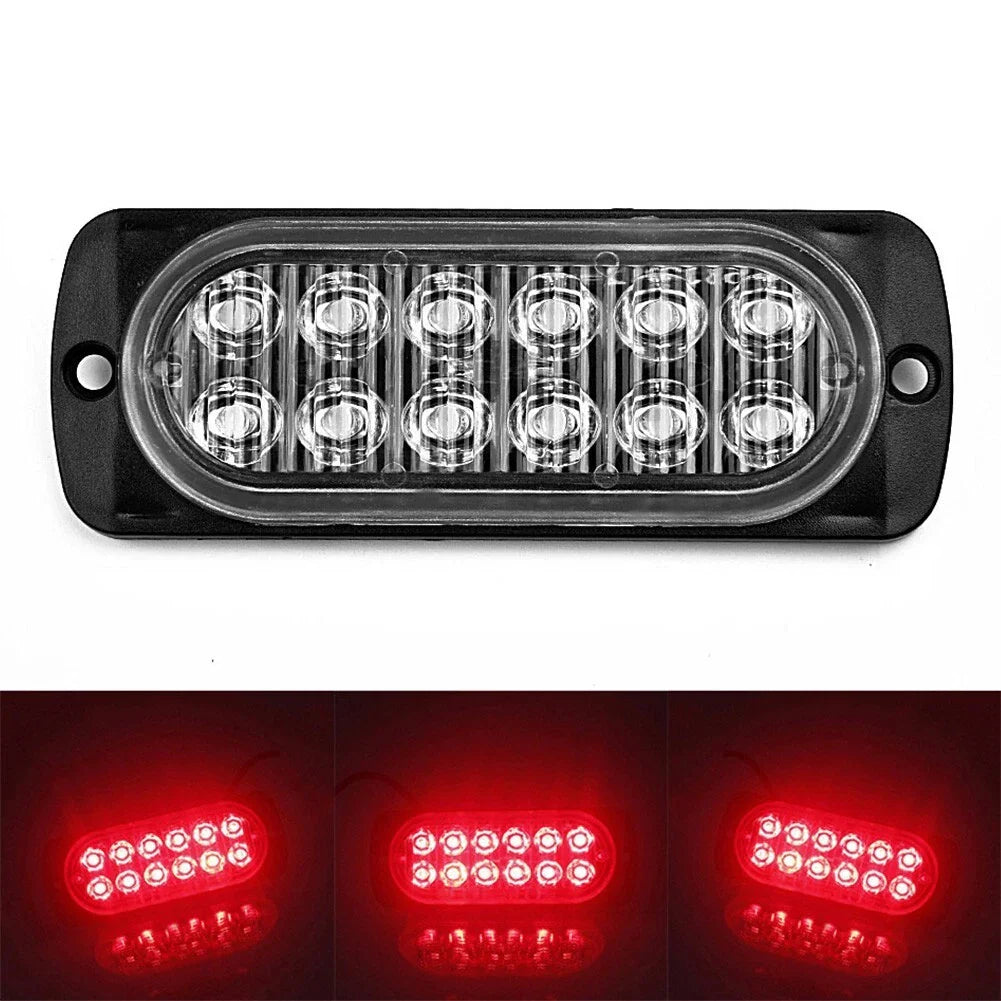 12LED Off-road Safety Urgent Working Fog Red Light Lamp for Cars