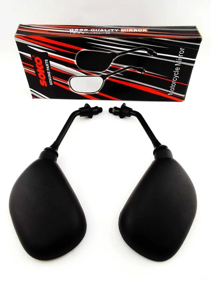 Black Oval Rear View Mirrors for Honda CB500T (1974-1978)