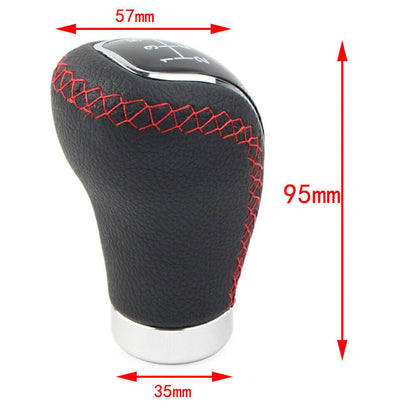 Black 5 Speed Leather Manual Gear Shift Lever Head for Car