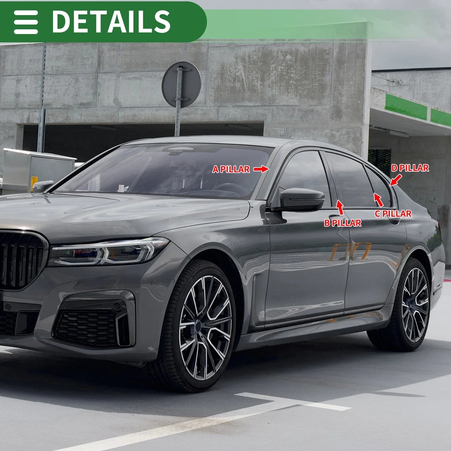 10 Pcs Door Pillar Window Trim for BMW X1 Black (2016 - 2022)