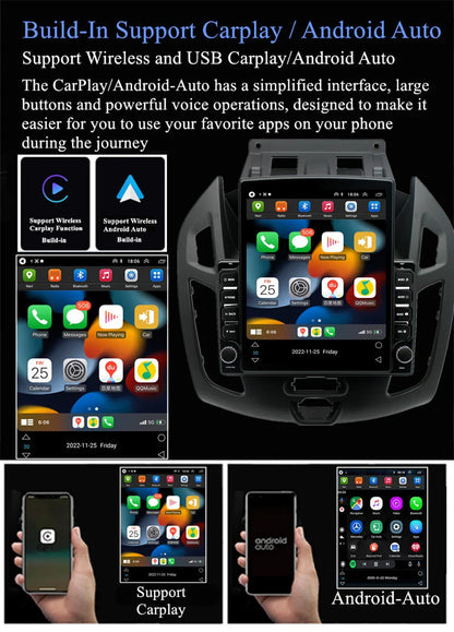 9.7" Vertical Car Stereo Radio GPS for Ford Transit/Tourneo Connect (2014-2018)