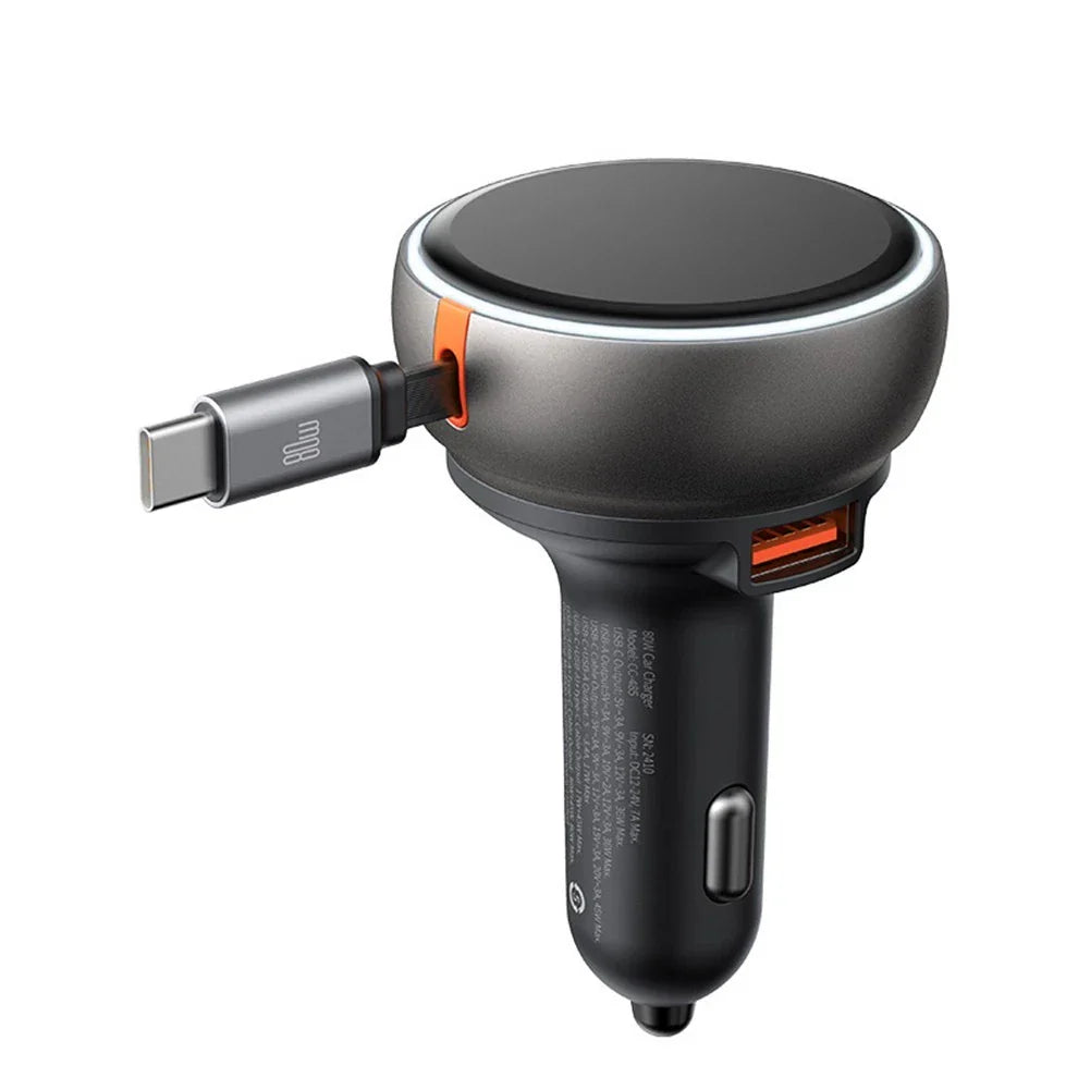 Car Charger Set with Dual Cables for Efficient Power Delivery