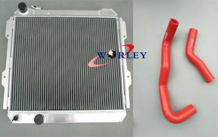 Aluminum Radiator & Hose for Toyota Hilux LN60 LN61 LN65 1984-1991