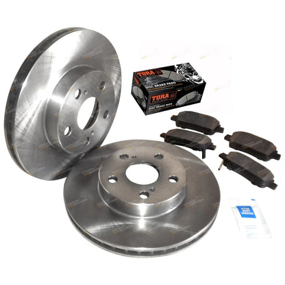 2 x Front Disc Rotors + Brake Pad Set for Toyota Prius NHW20R (2003–2009)