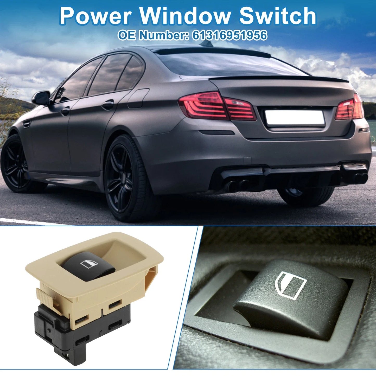 Power Window Switch 2.5L L6 Gas for BMW 525i (2004 - 2005)