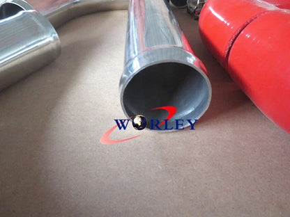 51mm 2" Aluminum Universal Intercooler Turbo Piping Kit + RED Hoses