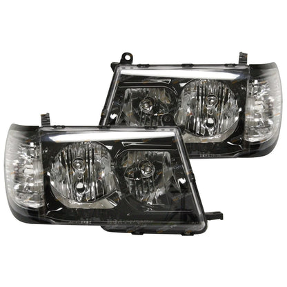 2 x BLACK Altezza HeadLights LH+RH for Toyota Landcruiser (1998–2005)