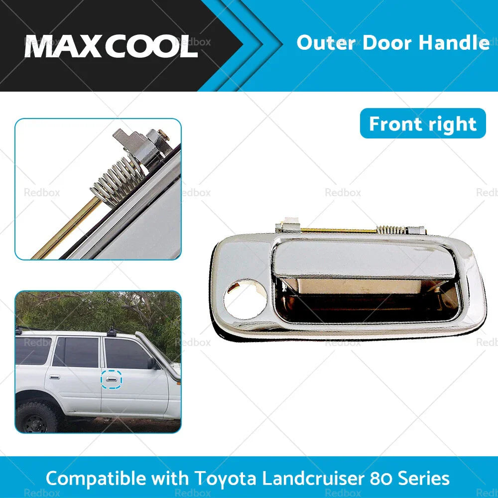 Chrome Front Right Outer Door Handle for Toyota Landcruiser 80 Series (1990-1997)