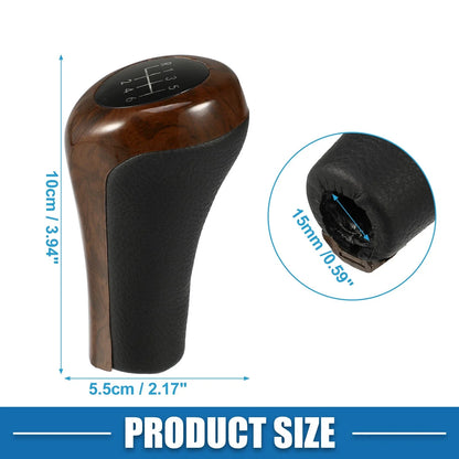 Automatic Transmission Gear Shift Knob 6 Speed for BMW Black Red Wood Pattern
