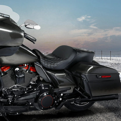 Black Rider Gel Seat for Harley Road King, Glide (2009-2023)