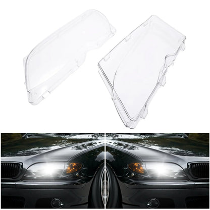 1 Pair Car Front Headlight Headlamp Lens Cover PC Shell for BMW E46 (1998 - 2006)
