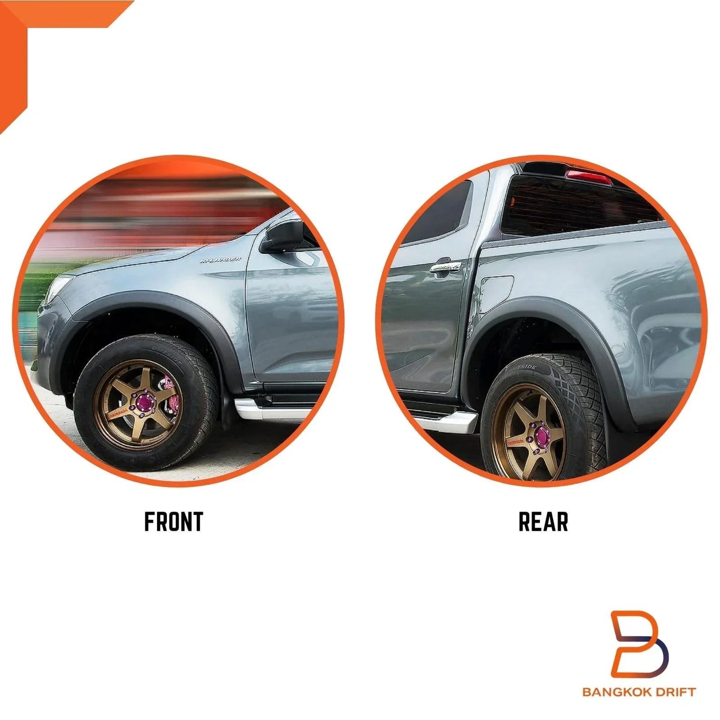 3" White Slim Fender Flares for Isuzu D-Max Ute (2020-2023)