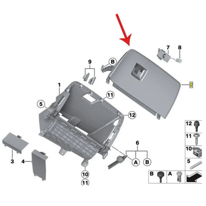 Dash Glove Box / Front / for BMW X4 F26 (2015–2018)