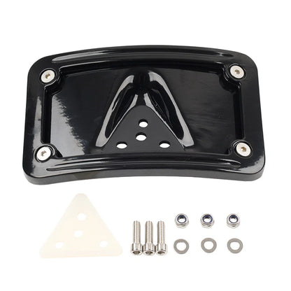 Curved Laydown License Plate Frame Mount Bracket for Harley Dyna (2006-2023)