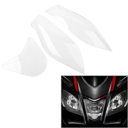3 x Front Headlight Guard Lens Covers for Aprilia RSV4 (2011-2014)