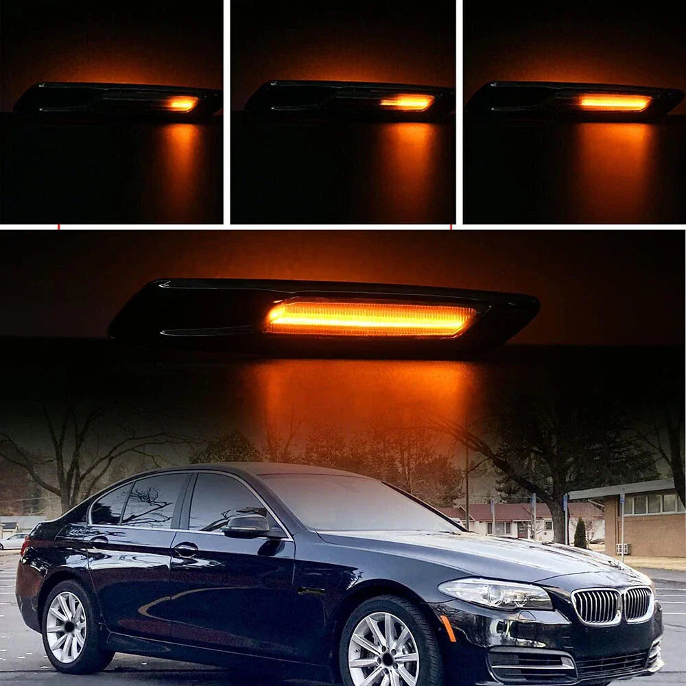 LED Side Marker Lamp Turn Signal Smoked for BMW 550i 535i 528i (2006-2010)