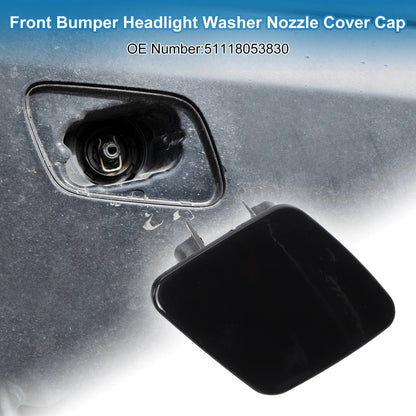 Right Side Bumper Headlight Washer Nozzle Cover Cap for BMW 1 Series Black