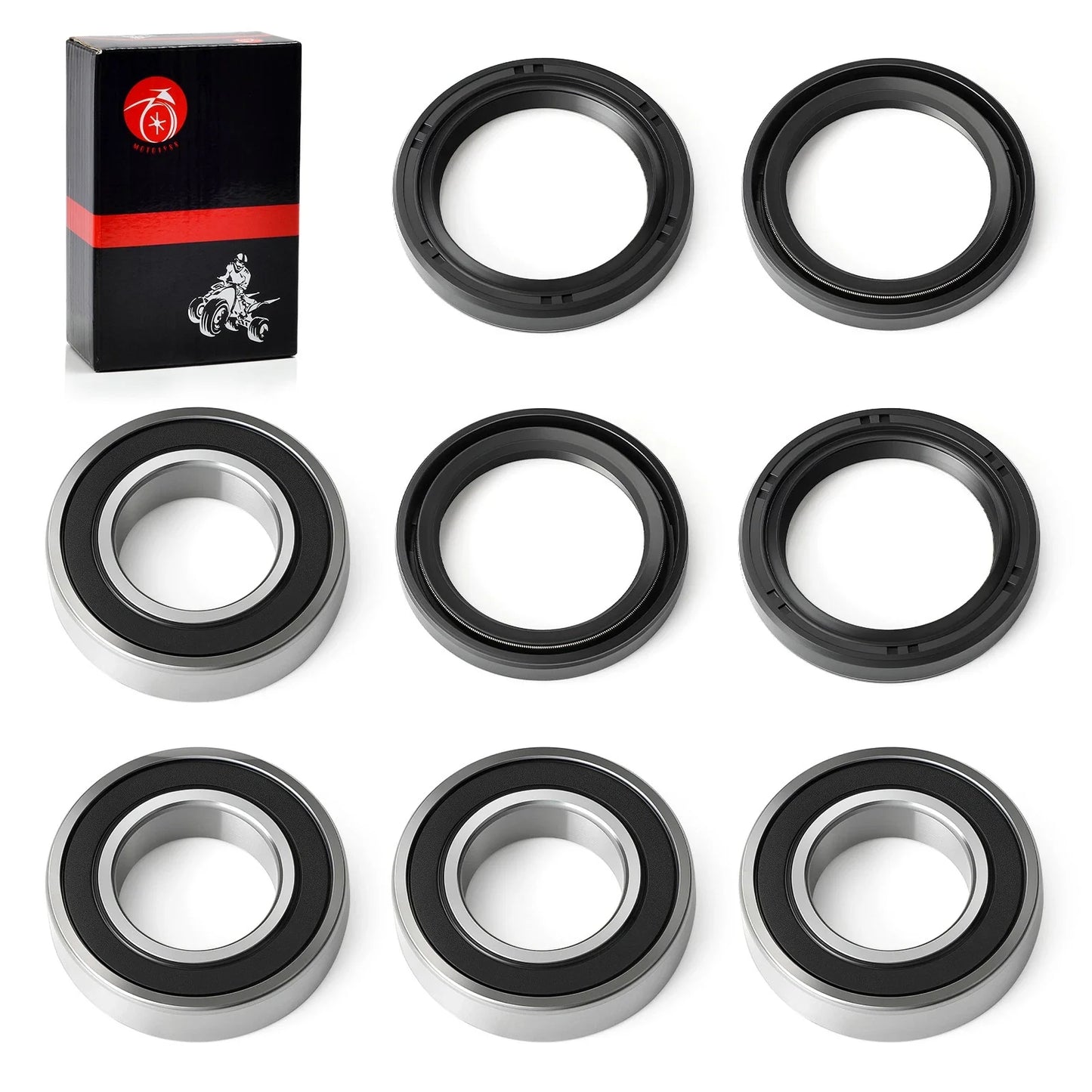 2 x Set Front Wheel Bearings Seals for Kawasaki Mule (2010–2020)