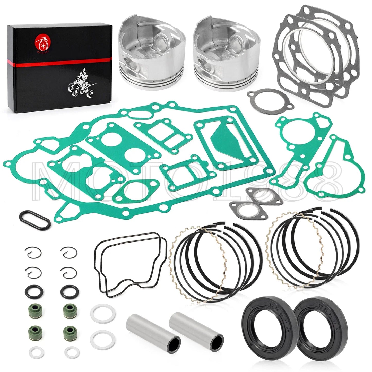 Engine Rebuild Kit with Seals, Pistons & Rings for Kawasaki