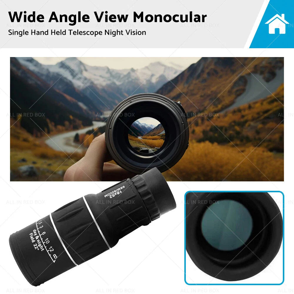 High Powered Wide Angle Monocular Telescope for Night Vision