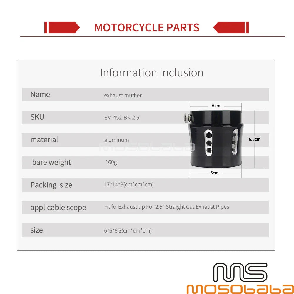 Exhaust Tip Muffler Pipe End Cap 2.5" for Harley