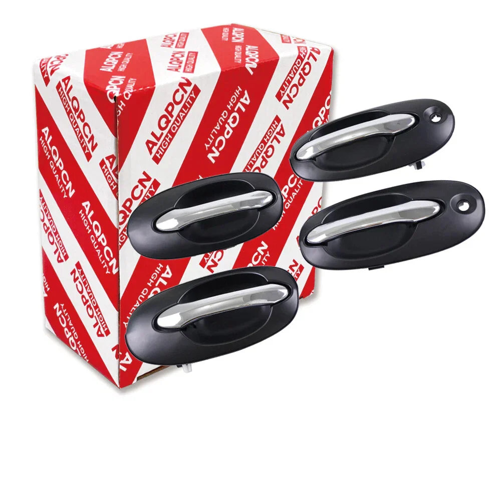4 x Black Chrome Exterior Door Handles for Kia Carnival (1999-2005)