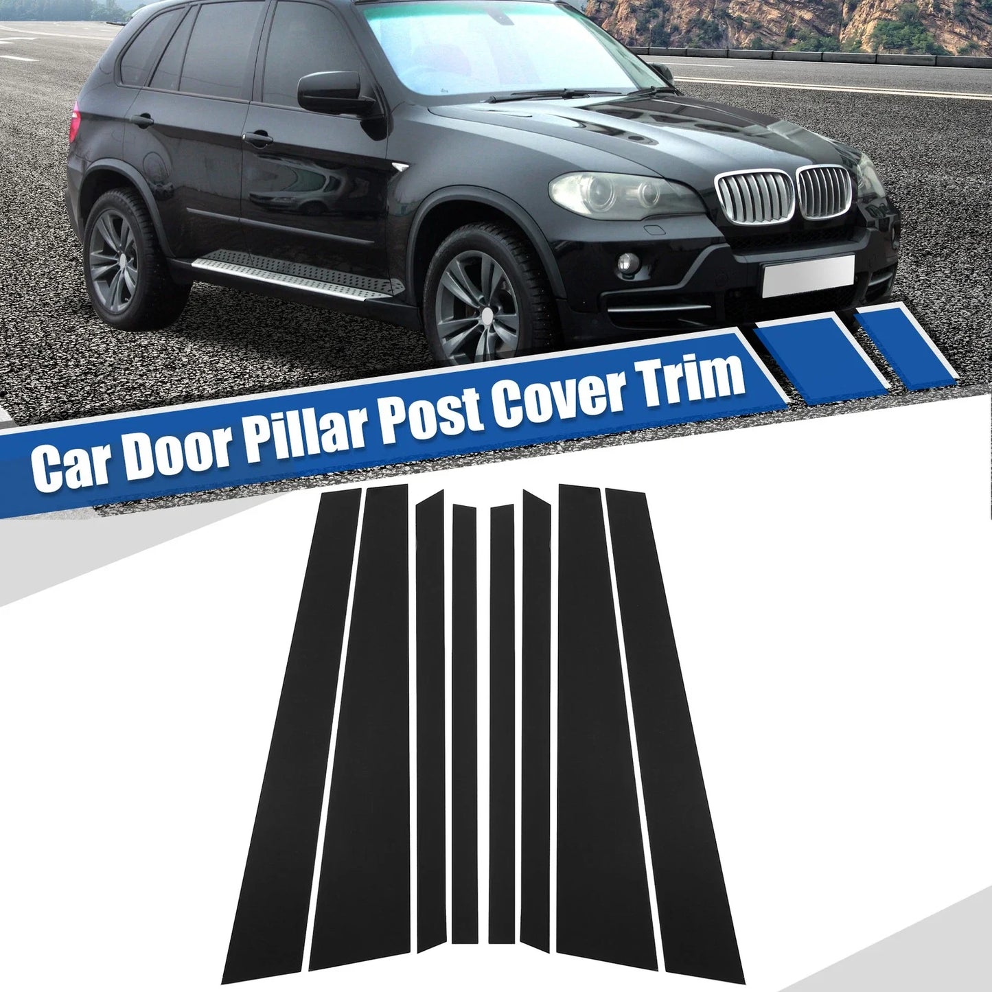 Pillar Posts Cover Trim Glossy Black for BMW X5 (2007 - 2014)