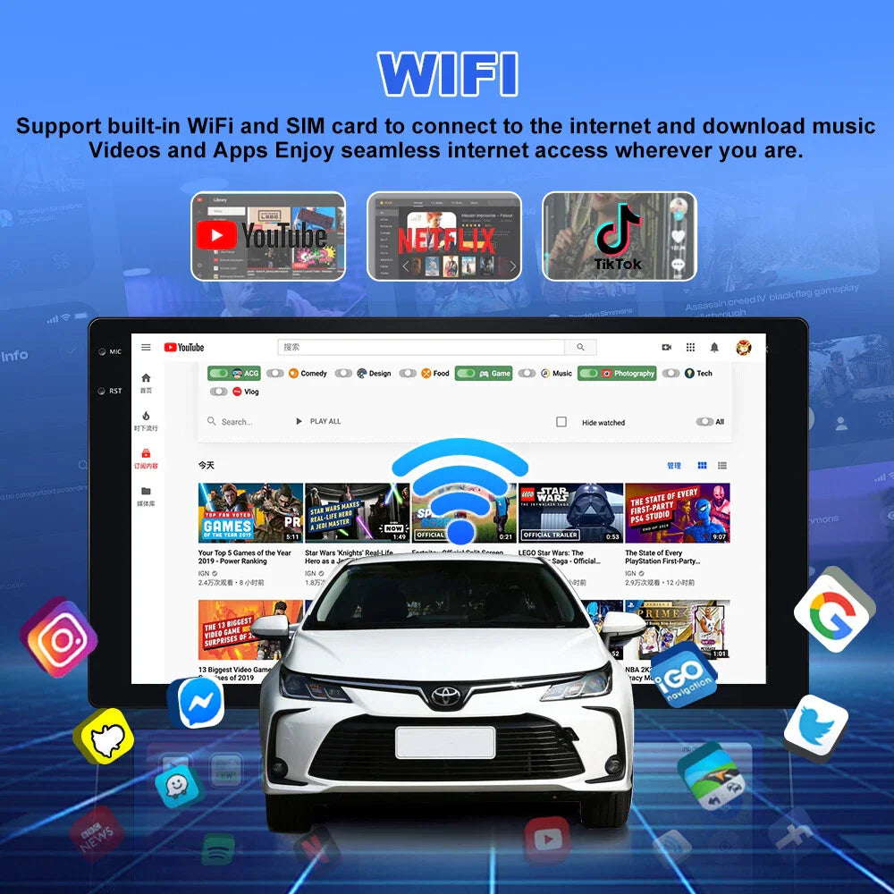 9'' Wireless Carplay & Android Auto Head Unit for Toyota Camry (2018-2019)