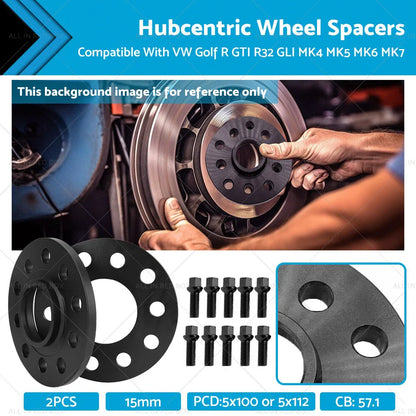 15mm Hubcentric Wheel Spacers for VW Golf GTI R R32 MK4-MK7