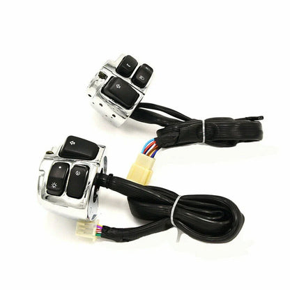 Chrome Handlebar Control Switch Wiring Harness for Harley