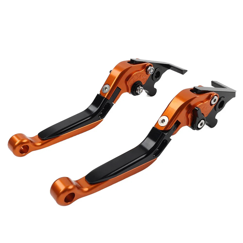 CNC Orange Extendable Brake Clutch Levers for Kawasaki Ninja 125 250 (2018-2023)