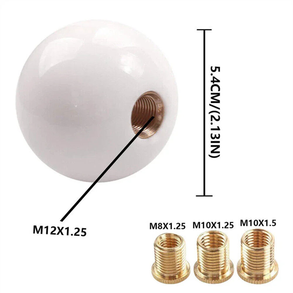 Round Ball Shift Knob +3 Adapters for Manual Gear Shifter Universal