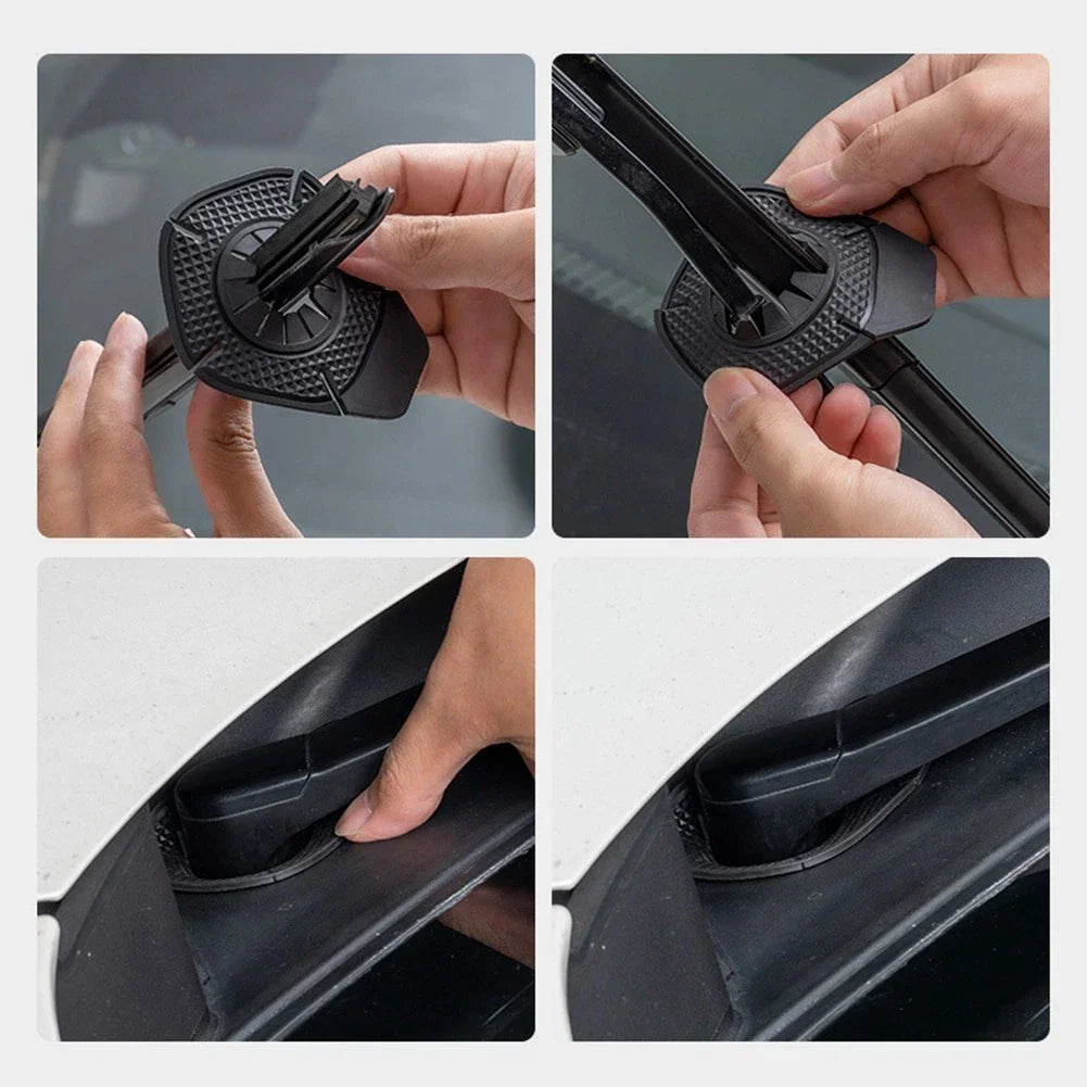 2 x PVC Dustproof Covers for Windshield Wiper Arm Hole Protection