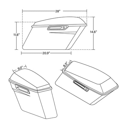 Saddlebags with Latch for Harley Heritage Softail Fatboy (1984-2017)