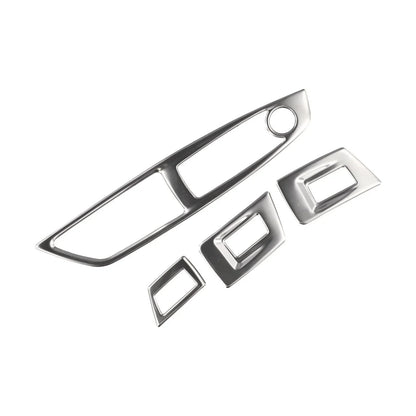 Polished Interior Door Window Lift Button Cover Trim for BMW 5 Series