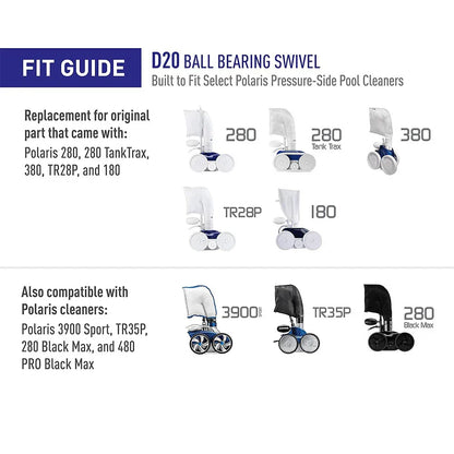 D20 Pool Cleaner Hose Swivel Connectors for Polaris 180 280 380 3900