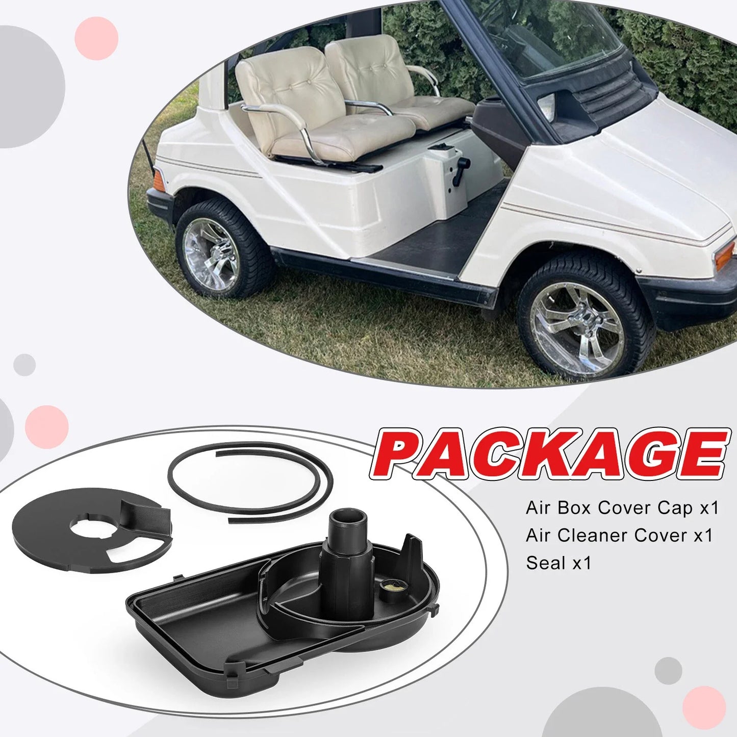 Air Box Cover Cap w/ Seal for Yamaha Golf Cart G2 G5 G8 G9 G11 (1985–1995)