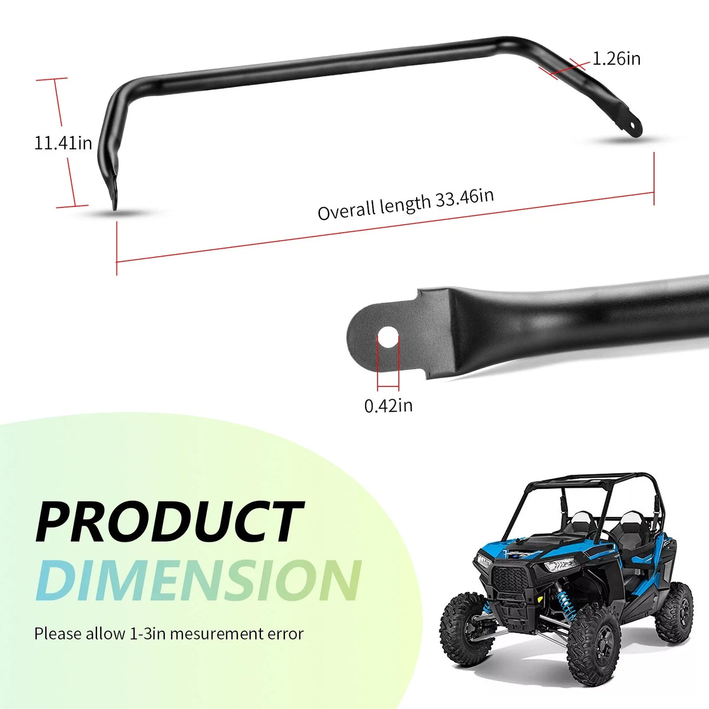 Rear Stabilizer Torsion Sway Bar & Clamp for Polaris RZR 900 XP (2011–2014)