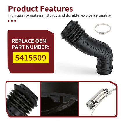 Inlet Clutch Duct w/ Clamp for Polaris RZR Turbo XP XP4 (2016–2018)