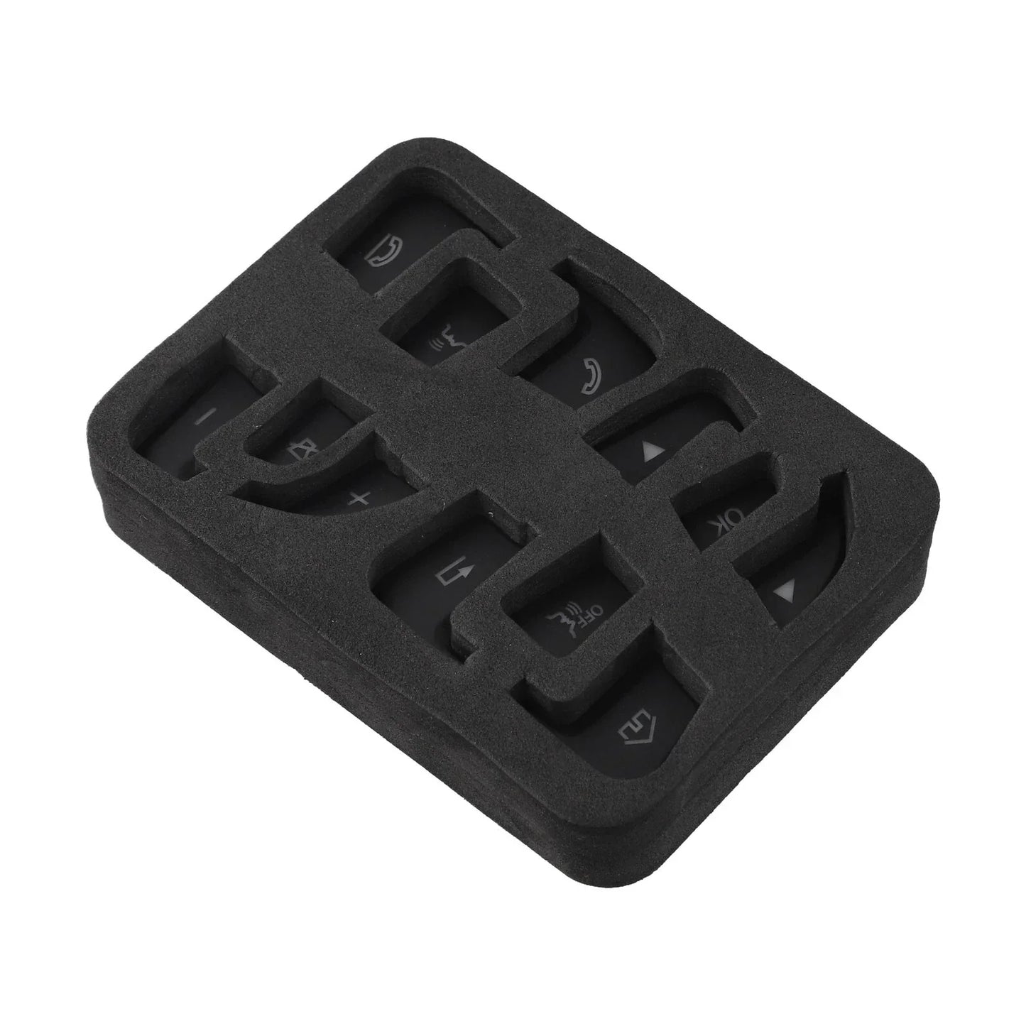 Black ABS Button Cover Sticker / 12pcs / Button Cover Sticker for Mercedes C-Class W205 (2014–2021)