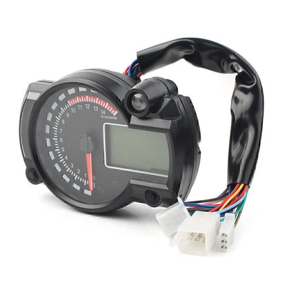 Universal LCD Digit Motorcycle Speedometer Tachometer Odometer 15000rpm