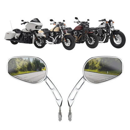 Chrome Rearview Mirrors for Harley Softail Slim FLSS Deluxe Heritage Fatboy (2014-2023)