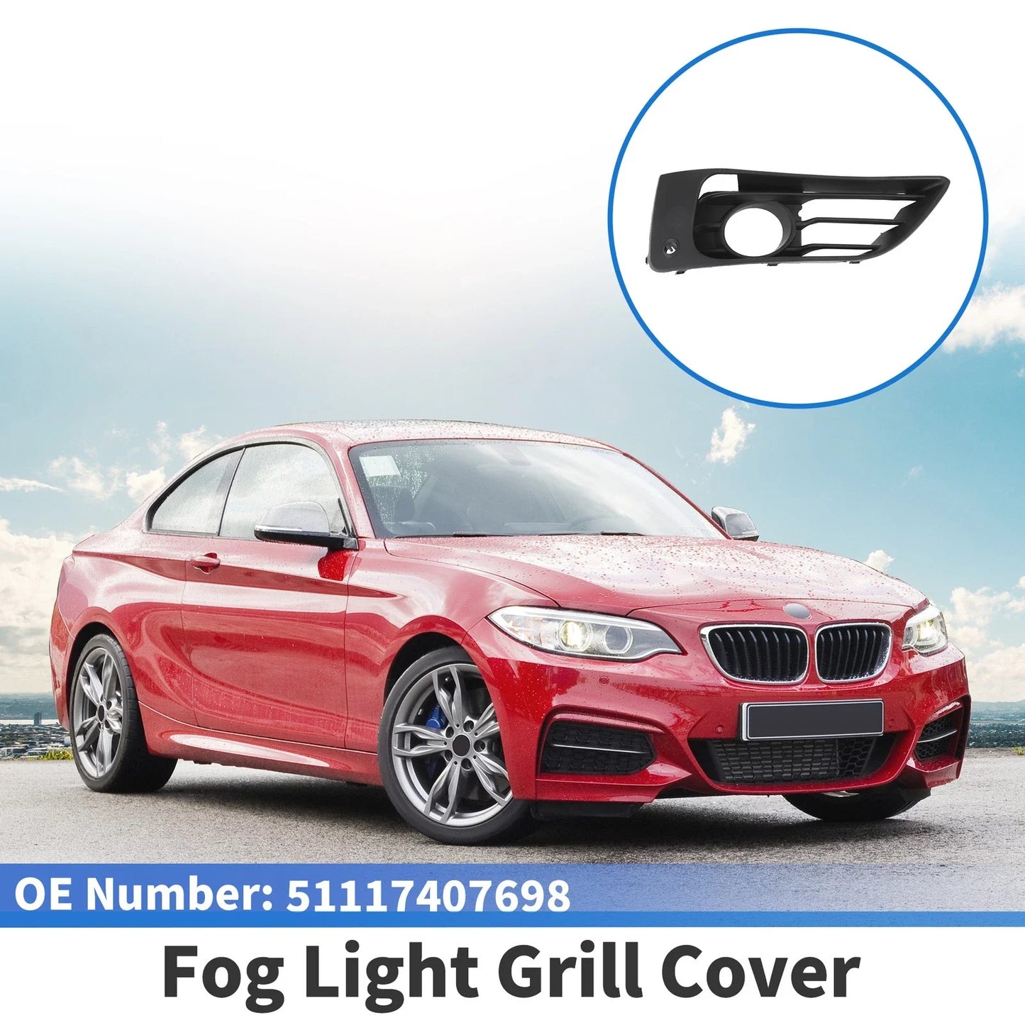 1 Pc Front Right Fog Light Grill for BMW 2 Series (2013 - 2018)
