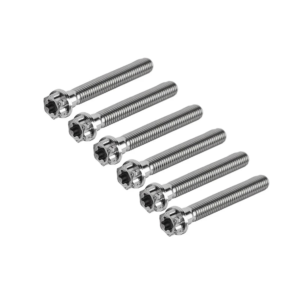 6pcs M6x55mm Titanium Torx Head Flange Screws for Motorcycle Bike