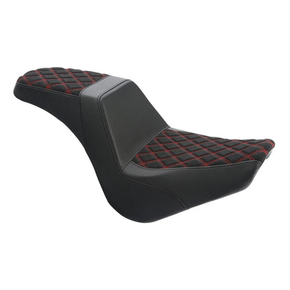 Black Red Driver Passenger 2-Up Seat for Harley Softail Street Bob (2018-2025)