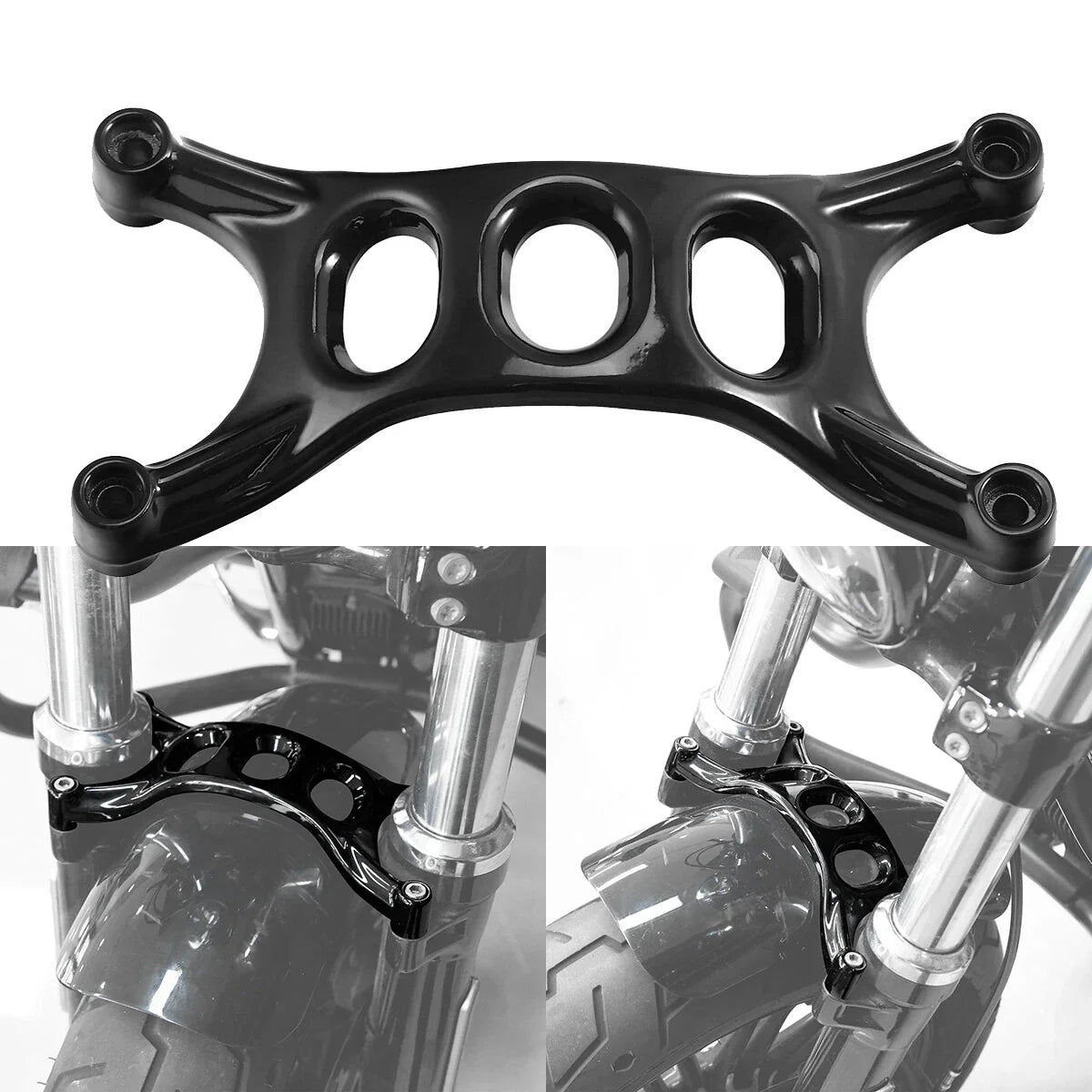 Front Fender Brace Forks for Harley Forty Eight XL1200X (2016-2022) Black