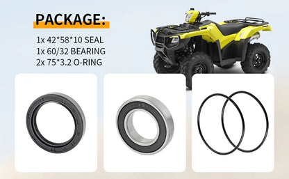 Left Rear Axle Wheel Bearings Seals for Honda Foreman TRX500 (2005–2013)
